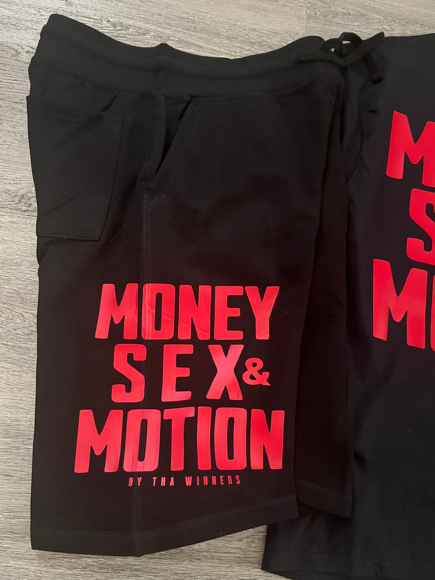 Blk & Red “M S M” short set