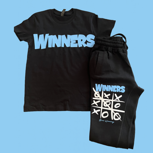 Kids Blk & UNC blue “Been Winning” Set