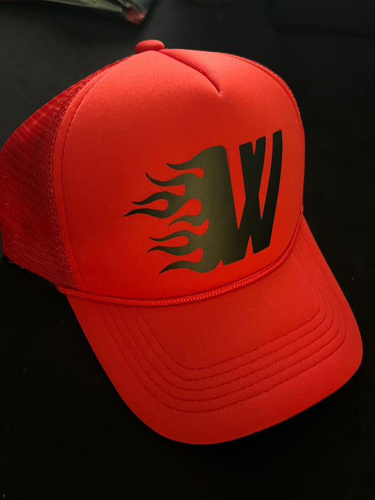 Red & blk “Lit” Trucker Hat