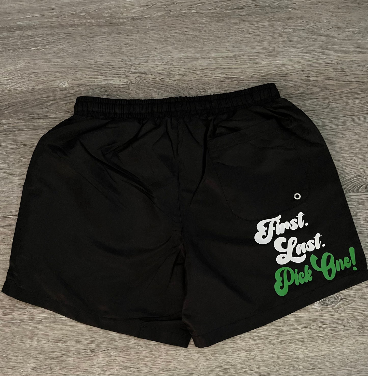 Blk & Green/white “Born Winners” Shorts