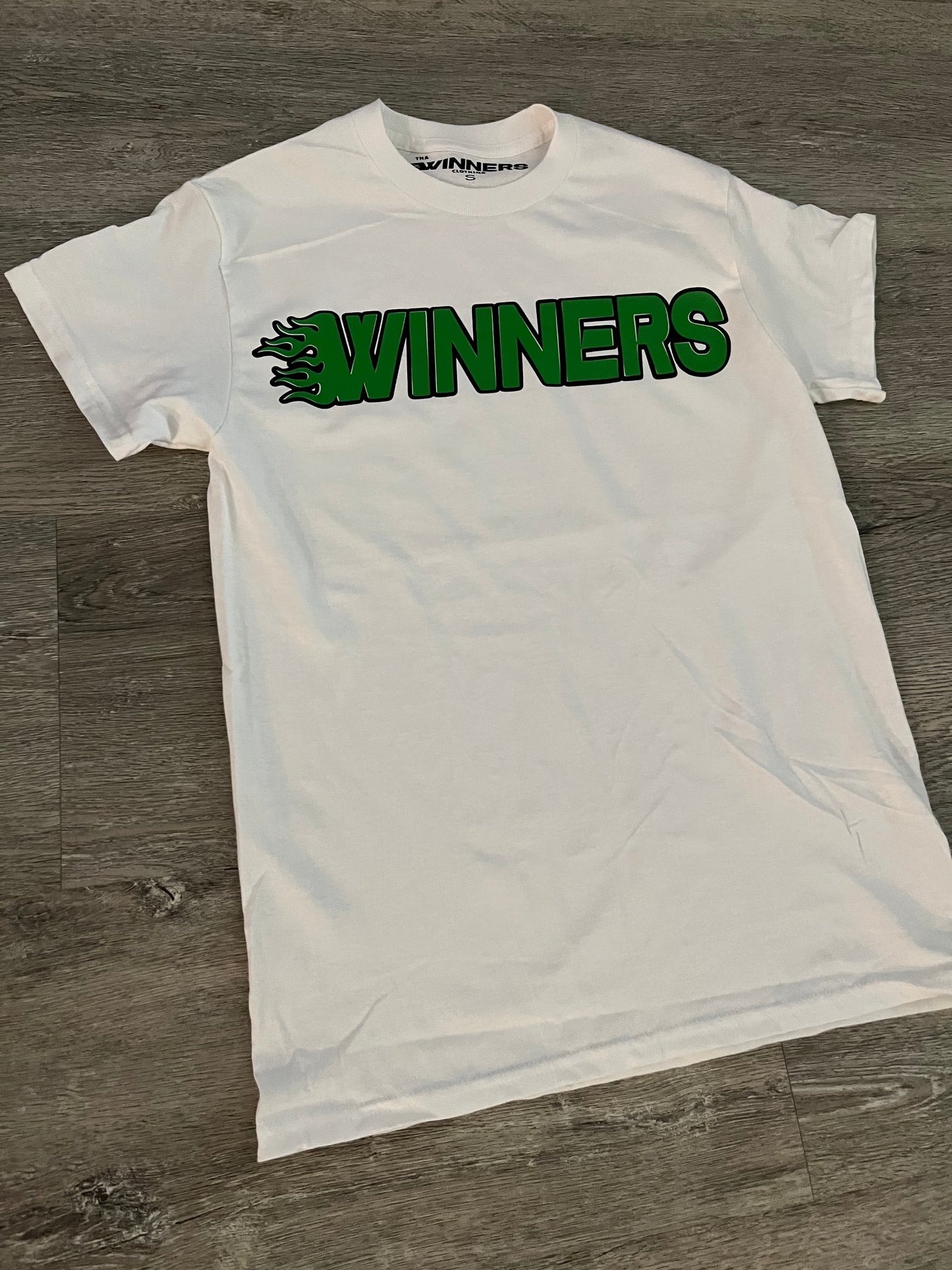 White & Green/Blk “Lit Tee” T-shirt