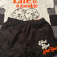 White & Blk/ Orange“Life is a gamble” short set