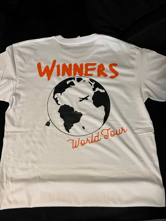 White/Blk & Orange “World Tour” T-Shirt