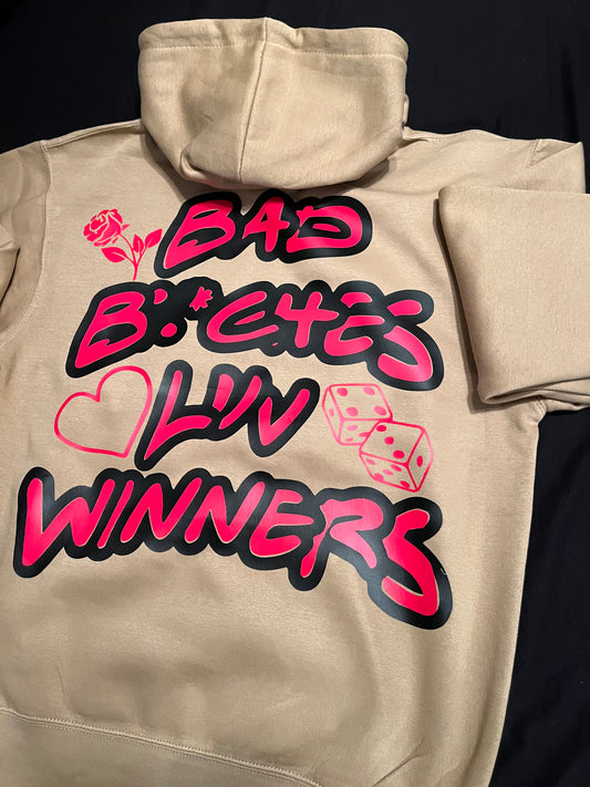 TAN & RED BBLW  HOODIE