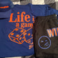 Royal Blue & Orange “Life is a gamble” short set