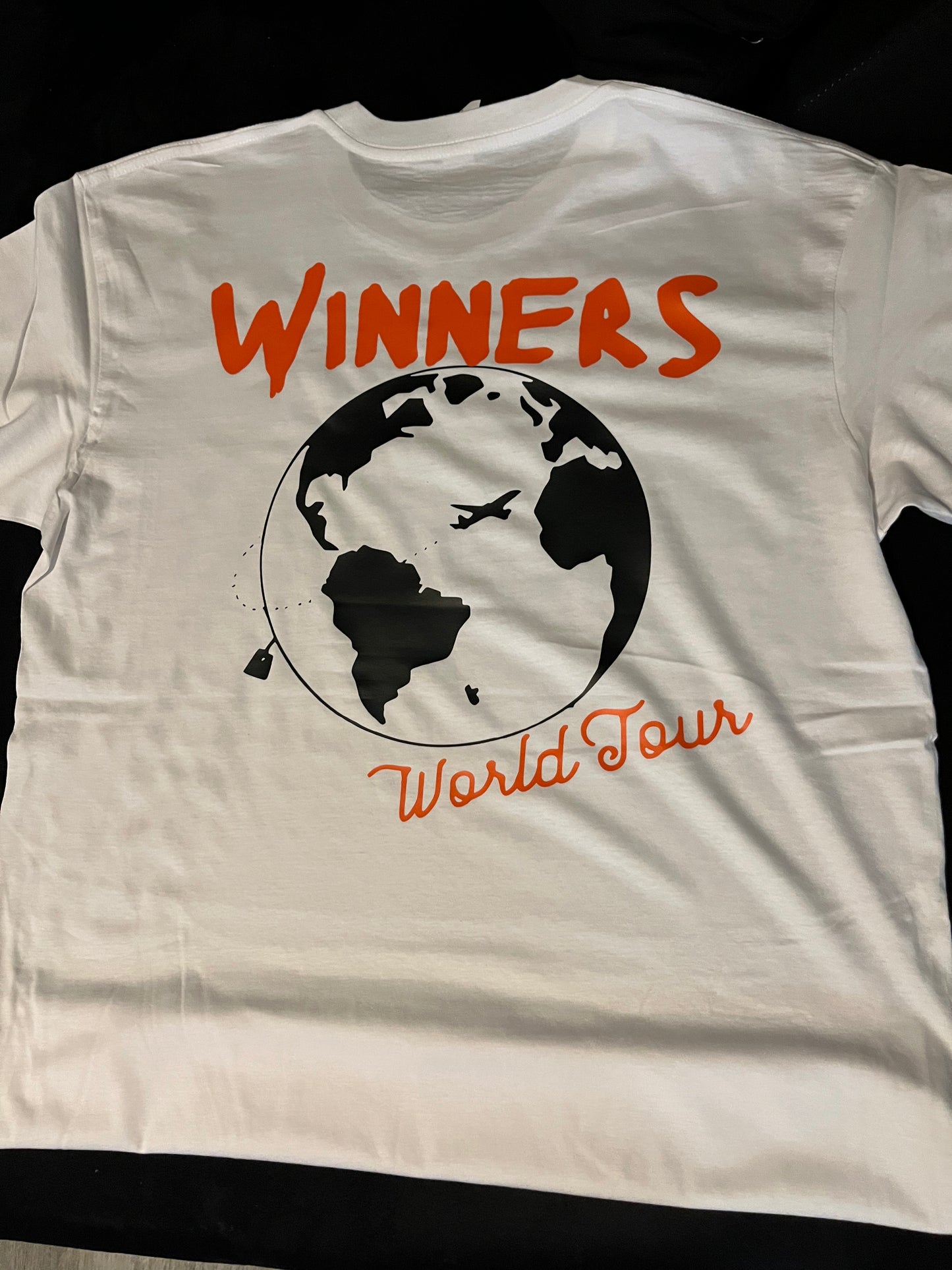 White/Blk & Orange “World Tour” T-Shirt