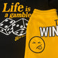 Blk/Yellow & White “Life is a gamble” Short set