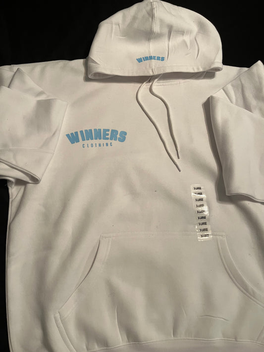 White & Sky Blue “Life is a gamble” Hoodie